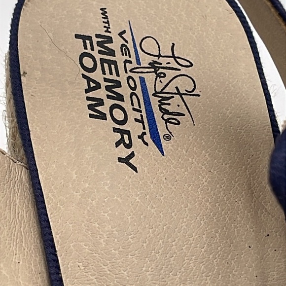 Life Stride Tango Wedge Sandal - Women’s Size 10 Navy Blue - Picture 9 of 11